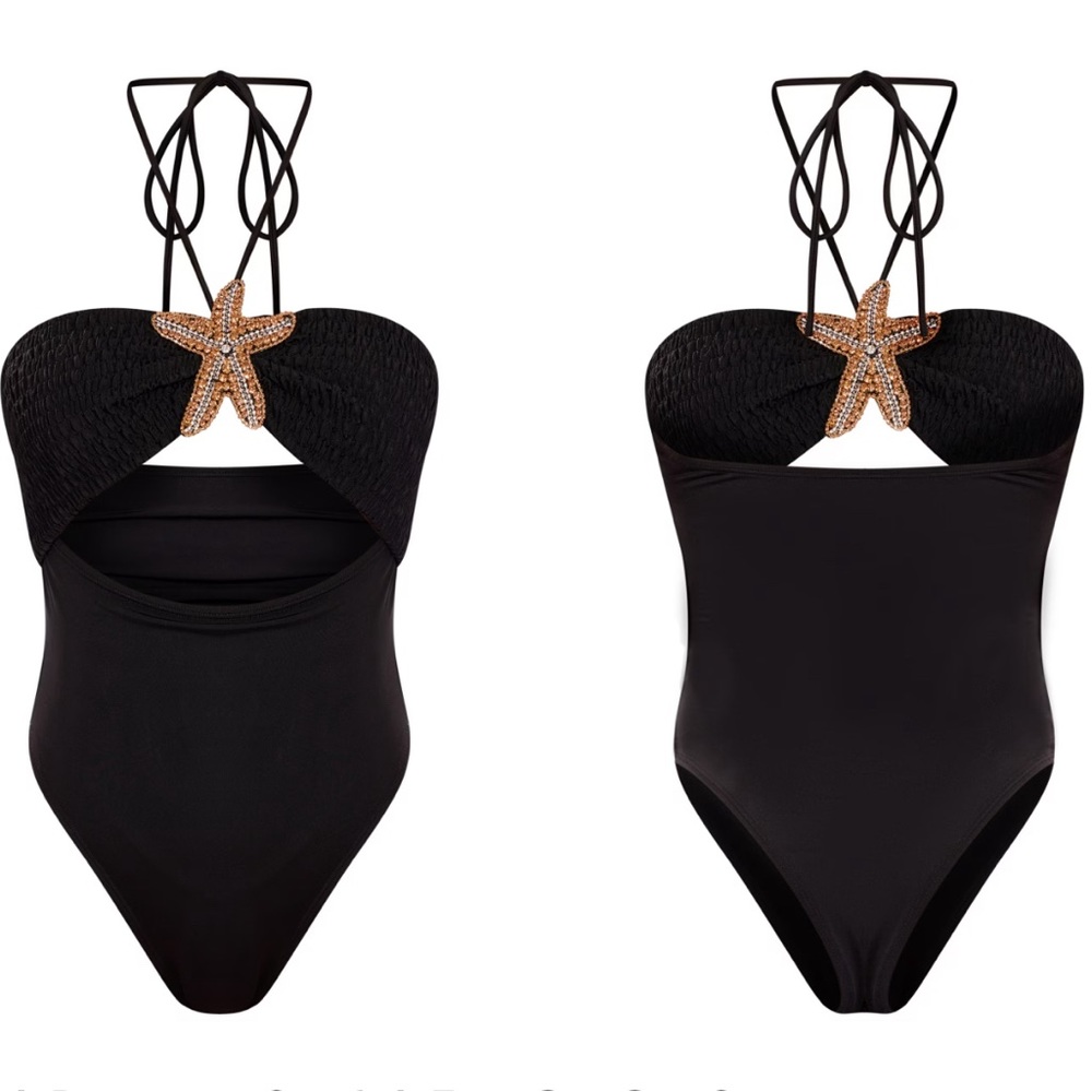 Pretty Little Thing Starfish Trim Cut Out Swimsuit